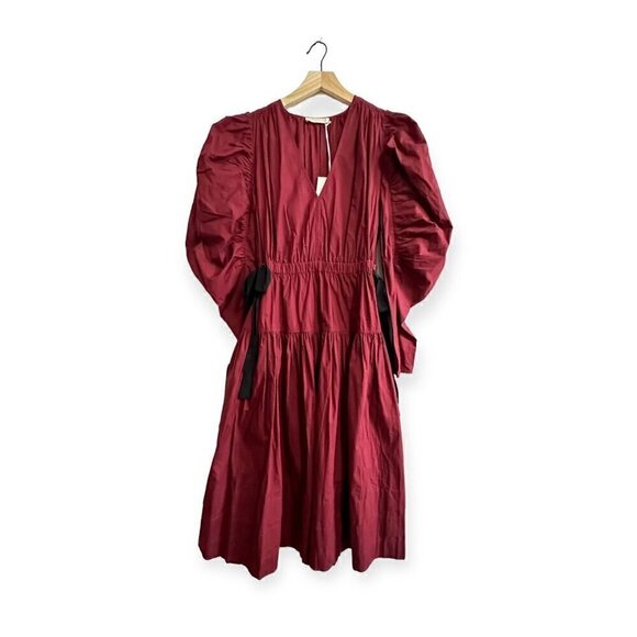 Ulla Johnson Althea Midi Dress in Bordeaux, Size 2, New with tag - Picture 3 of 16